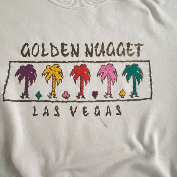 Vtg Jerzees Super Sweats Golden Nugget Vegas Crewneck Sweatshirt XL White - Picture 3 of 12